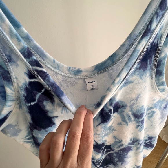 Old Navy tie died cotton romper with tie close, xs - Picture 5 of 10